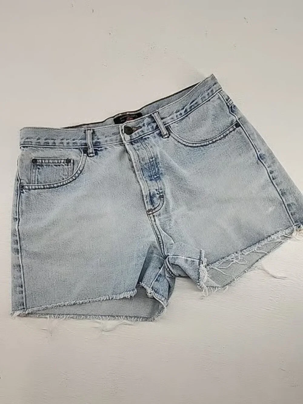 American Eagle Dungarees Size 10R | High Rise Distressed Denim Jean Shorts